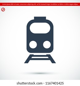 train icon, stock vector illustration flat design style