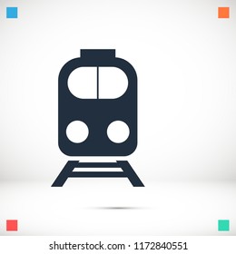 train icon, stock vector illustration flat design style