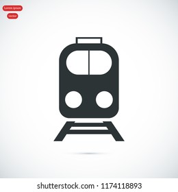 train icon, stock vector illustration flat design style