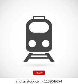 train icon, stock vector illustration flat design style