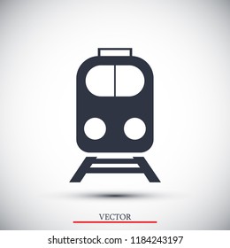 train icon, stock vector illustration flat design style