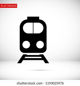 train icon, stock vector illustration flat design style