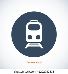 train icon, stock vector illustration flat design style