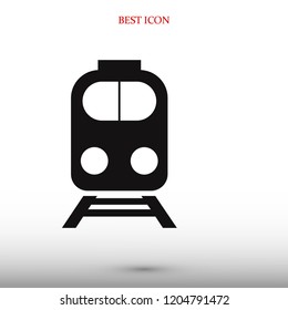 train icon, stock vector illustration flat design style