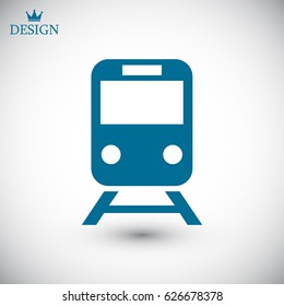 train icon, stock vector illustration flat design style
