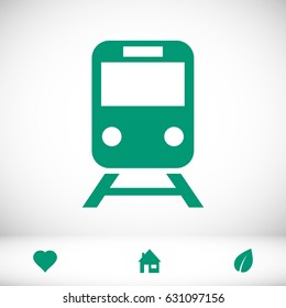 train icon, stock vector illustration flat design style
