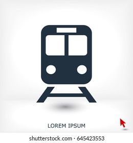 train icon, stock vector illustration flat design style