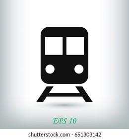 train icon, stock vector illustration flat design style