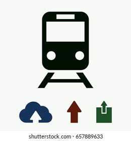 train icon, stock vector illustration flat design style
