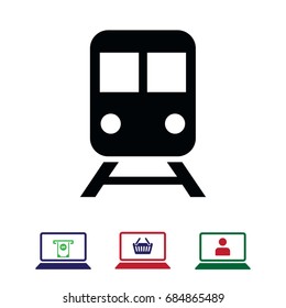 train icon, stock vector illustration flat design style