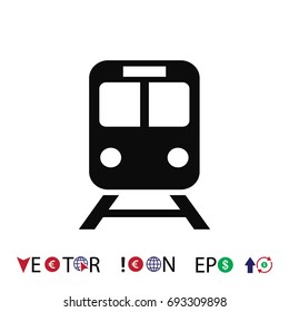 train icon, stock vector illustration flat design style