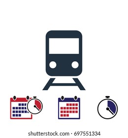 train icon, stock vector illustration flat design style