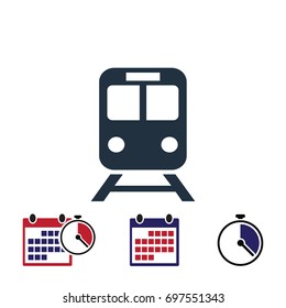 train icon, stock vector illustration flat design style