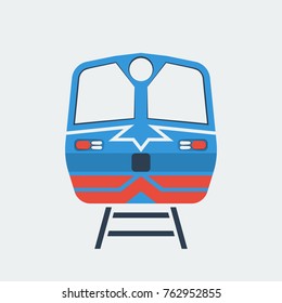 train icon, stock vector illustration, flat design style