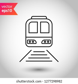 Train icon. Subway line icon. Metro symbol. Locomotive vector sign. Train outline vector icon. EPS 10. Public transport icon