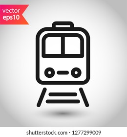 Train icon. Subway line icon. Metro symbol. Locomotive vector sign. Train outline vector icon. EPS 10. Public transport icon