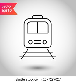 Train icon. Subway line icon. Metro symbol. Locomotive vector sign. Train outline vector icon. EPS 10. Public transport icon