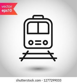 Train icon. Subway line icon. Metro symbol. Locomotive vector sign. Train outline vector icon. EPS 10. Public transport icon