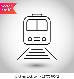 Train icon. Subway line icon. Metro symbol. Locomotive vector sign. Train outline vector icon. EPS 10. Public transport icon