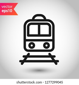 Train icon. Subway line icon. Metro symbol. Locomotive vector sign. Train outline vector icon. EPS 10. Public transport icon