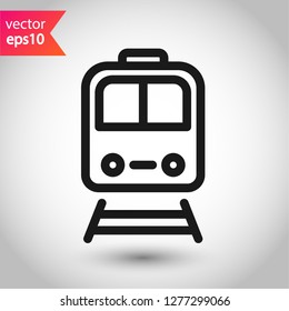 Train icon. Subway line icon. Metro symbol. Locomotive vector sign. Train outline vector icon. EPS 10. Public transport icon