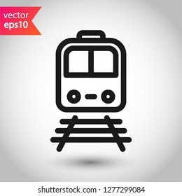 Train icon. Subway line icon. Metro symbol. Locomotive vector sign. Train outline vector icon. EPS 10. Public transport icon