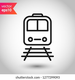 Train icon. Subway line icon. Metro symbol. Locomotive vector sign. Train outline vector icon. EPS 10. Public transport icon
