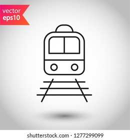 Train icon. Subway line icon. Metro symbol. Locomotive vector sign. Train outline vector icon. EPS 10. Public transport icon