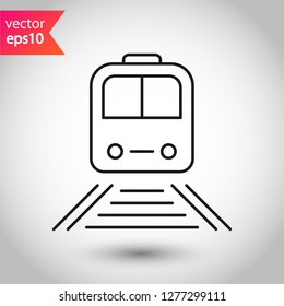 Train icon. Subway line icon. Metro symbol. Locomotive vector sign. Train outline vector icon. EPS 10. Public transport icon