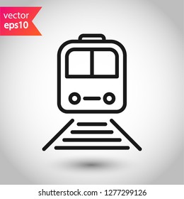 Train icon. Subway line icon. Metro symbol. Locomotive vector sign. Train outline vector icon. EPS 10. Public transport icon