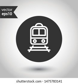 Train icon. Subway line icon. Metro symbol. Locomotive vector sign. Train outline vector sign. EPS 10. Public transport icon. Round icon design.