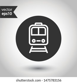 Train icon. Subway line icon. Metro symbol. Locomotive vector sign. Train outline vector sign. EPS 10. Public transport icon. Round icon design.