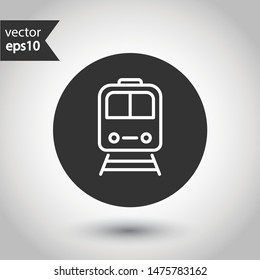 Train icon. Subway line icon. Metro symbol. Locomotive vector sign. Train outline vector sign. EPS 10. Public transport icon. Round icon design.