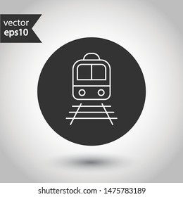Train icon. Subway line icon. Metro symbol. Locomotive vector sign. Train outline vector sign. EPS 10. Public transport icon. Round icon design.