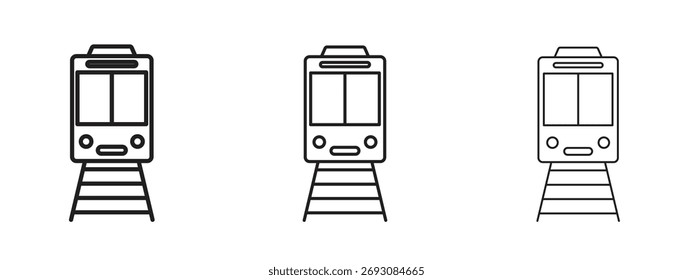 Train icon symbol. Linear style sign for mobile concept