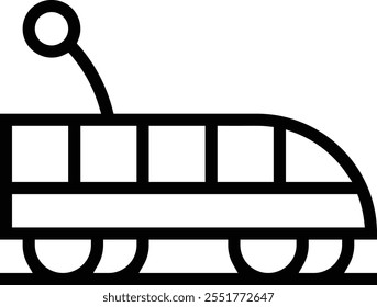 train icon. Thin linear style design isolated on white background