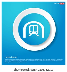 Train Icon. Traffic sign icon Abstract Blue Web Sticker Button - Free vector icon