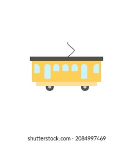 icono del tren. tranvía, símbolo de transporte por tranvía en icono de color, aislado en fondo blanco 