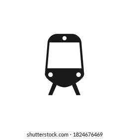 Train icon. Transportation silhouette. Metro symbol. Vector outline illustration isolated on white.