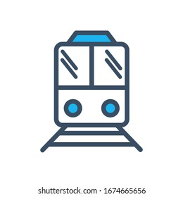 Train icon vector filled outline style 
