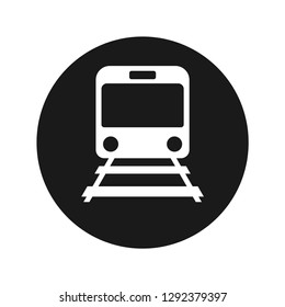 Train icon vector illustration design isolated on flat black round button