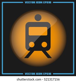 Train icon vector illustration eps10. Isolated badge for website or app - stock infographics