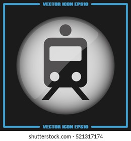 Train icon vector illustration eps10. Isolated badge for website or app - stock infographics