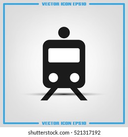 Train icon vector illustration eps10. Isolated badge for website or app - stock infographics