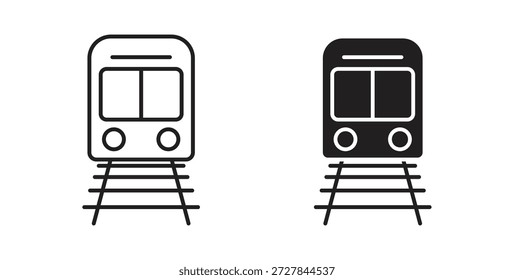 Train icon. Vector illustration, flat and stroke
