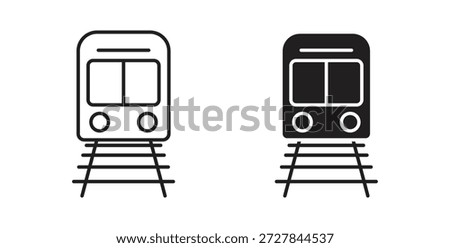 Train icon. Vector illustration, flat and stroke