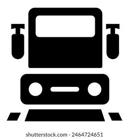 
train icon vector, train illustration with front view silhouette style for logo and web design