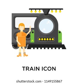 Train icon vector isolated on white background for your web and mobile app design, Train logo concept