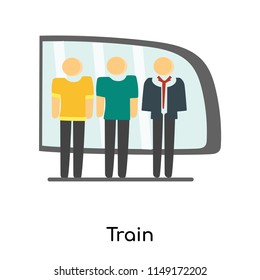 Train icon vector isolated on white background for your web and mobile app design, Train logo concept person