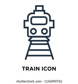 Train icon vector isolated on white background, Train transparent sign , thin symbols or lined elements in outline style